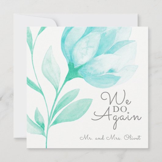 Aquamarine Peonies: Verlängerung 10 Jahre Einladung (Vorderseite)