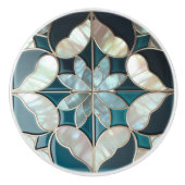 Aquamarine Perle, schön blau inspiriert Keramikknauf (Vorderseite)