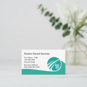 Aquamarine Personalausweise des modernen Zahnarzte Visitenkarte (Stehend Vorderseite)