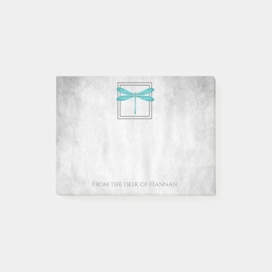 Aquamarine Personalisierte Anmerkungen zur Libelle Post-it Klebezettel (Vorderseite)