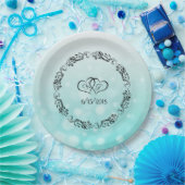 Aquamarine Personalisierte Hochzeitspapier-Teller Pappteller (Party)
