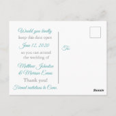 Aquamarine Personalisierte Postkarten (Rückseite)