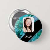 Aquamarine personalisiertes Foto Button (Vorne & Hinten)