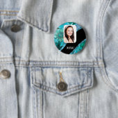 Aquamarine personalisiertes Foto Button (Beispiel)
