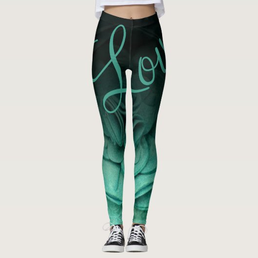Aquamarine Petalen Leggings (Vorderseite)