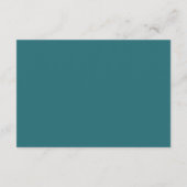 Aquamarine Petals in Bronze Bloom Wedding Begleitkarte (Rückseite)