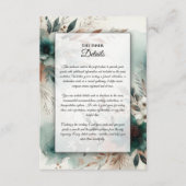 Aquamarine Petals in Bronze Bloom Wedding Begleitkarte (Vorderseite)