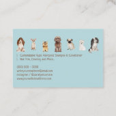 Aquamarine Petsitter Hunde Groomer Kleine Rassen Visitenkarte (Rückseite)