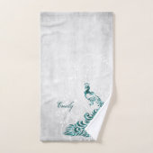 Aquamarine Pfau Personalisierte Badetücher Badhandtuch Set (Handtuch)