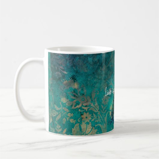 Aquamarine Pfaue Kaffeetasse (Links)