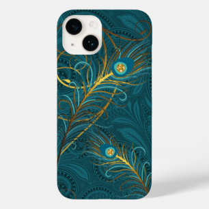Aquamarine Pfauenfeathers mit Paisley Case-Mate iPhone 14 Hülle