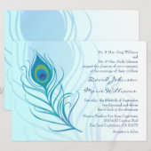 Aquamarine Pfauenfüßerung Einladung (Vorne/Hinten)