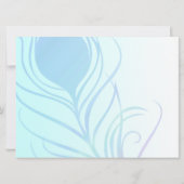 Aquamarine Pfauenfüßerung Einladung (Rückseite)