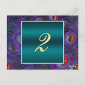 Aquamarine Pfauenkarte Postkarte (Rückseite)