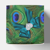 Aquamarine Pfauenklammer-Gastgeschenk Hochzeit Geschenkschachtel (Oben)