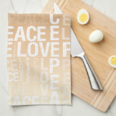 Aquamarine Pfirsichgoldweiße Liebe        Geschirrtuch (Viertel Falte)