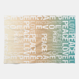 Aquamarine Pfirsichgoldweiße Liebe Geschirrtuch