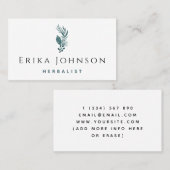 Aquamarine Pflanze Kräutermedizin Berater Einfach Visitenkarte (Vorne/Hinten)