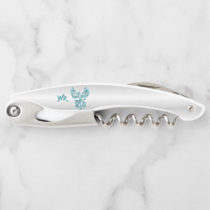 Aquamarine Phoenix-Monogram-Korkenschraube Kellnermesser