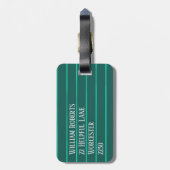 Aquamarine Pinstreifen Gepäckanhänger (Rückseite vertikal)