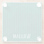 Aquamarine Pinstreifen Glasuntersetzer (Rückseite)