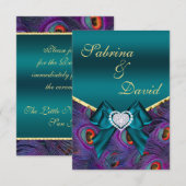 Aquamarine Plane Peacock-Empfang-Karte RSVP Karte (Vorne/Hinten)