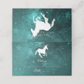 Aquamarine Platzkarte des Empfangs Unicorn (Außenseite Aufgefaltet)