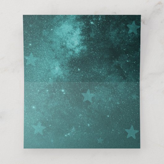 Aquamarine Platzkarte des Empfangs Unicorn (Innenseite Aufgefaltet)