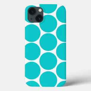 Aquamarine POLKA-DOPPELTE VON MÄDCHEN Case-Mate iPhone Hülle
