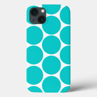Aquamarine POLKA-DOPPELTE VON MÄDCHEN Case-Mate iPhone Hülle