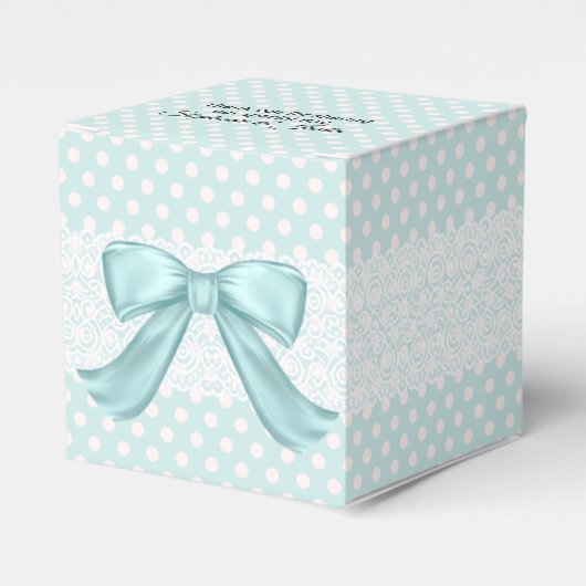 Aquamarine Polka Dot Gastgeschenk Hochzeit Geschen Geschenkschachtel (Vorderseite)