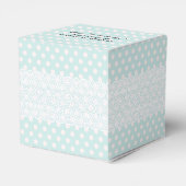 Aquamarine Polka Dot Gastgeschenk Hochzeit Geschen Geschenkschachtel (Rückseite)