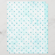 Aquamarine Polka Dots auf weißtürkisfarbenem Scrap