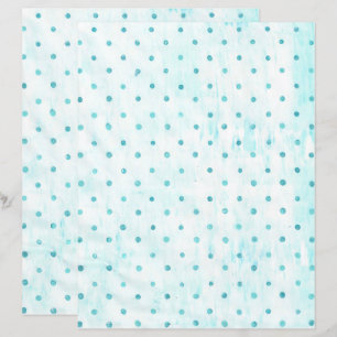 Aquamarine Polka Dots auf weißtürkisfarbenem Scrap