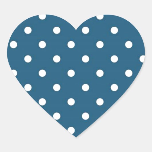 Aquamarine Polka Dots Herz-Aufkleber (Vorderseite)
