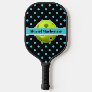Aquamarine Polka Dots Pickleball Prinzessin, Name Schläger