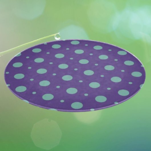 Aquamarine Polka-Punkte auf Lila dekorativem Glas Schneidebrett