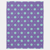 Aquamarine Polka-Punkte auf Lila Fleece-Blanket Fleecedecke (Vorderseite)