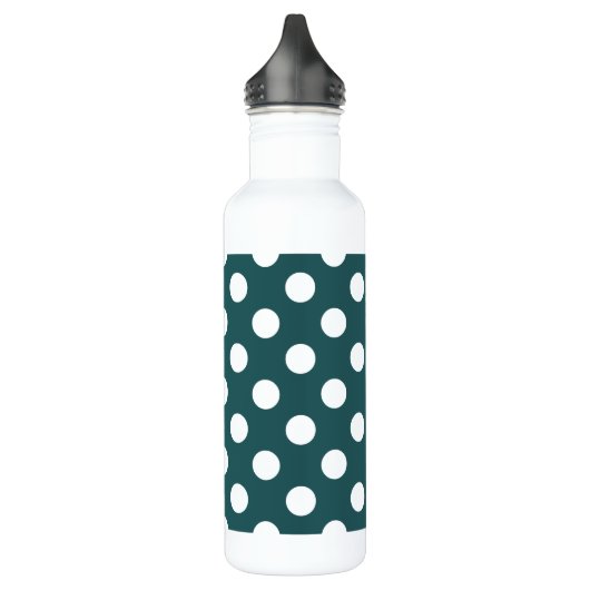 Aquamarine Polka-Punkte Edelstahlflasche (Links)