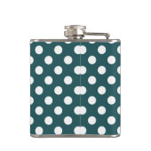 Aquamarine Polka-Punkte Flachmann (Rückseite)