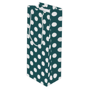 Aquamarine Polka-Punkte Geschenktüte Für Weinflaschen