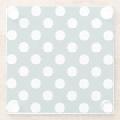 Aquamarine Polka-Punkte Glasuntersetzer (Rückseite)
