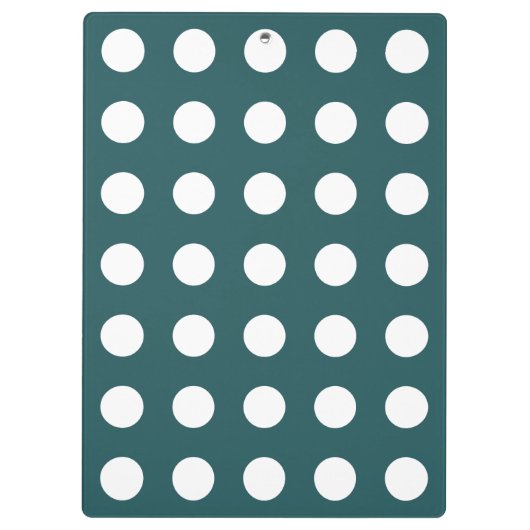 Aquamarine Polka-Punkte Klemmbrett (Rückseite)