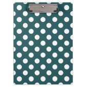 Aquamarine Polka-Punkte Klemmbrett (Vorderseite)