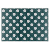 Aquamarine Polka-Punkte Schneidebrett (Vorderseite)