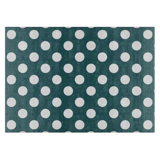 Aquamarine Polka-Punkte Schneidebrett (Vorderseite)