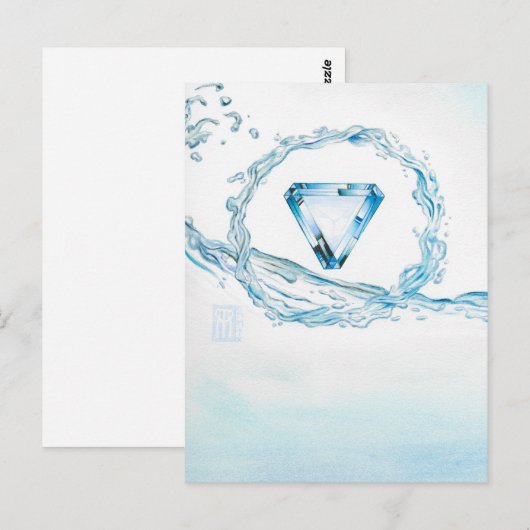 Aquamarine Postkarte (Vorne/Hinten)