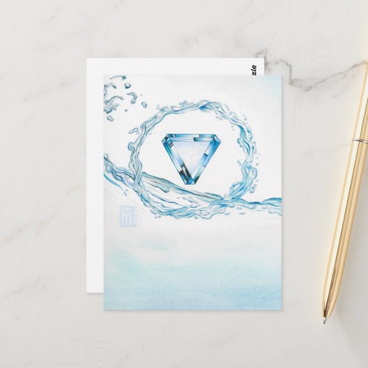 Aquamarine Postkarte (Vorderseite/Rückseite Beispiel)