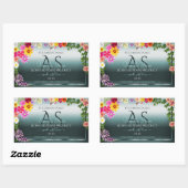 Aquamarine Produktkennzeichnungen Farbvolle Blume Rechteckiger Aufkleber (Blatt)