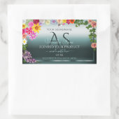 Aquamarine Produktkennzeichnungen Farbvolle Blume Rechteckiger Aufkleber (Tasche)